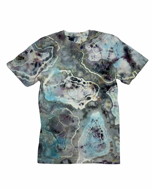 OOAK | Blue / Timber Geode T-Shirt | Size Adult XS