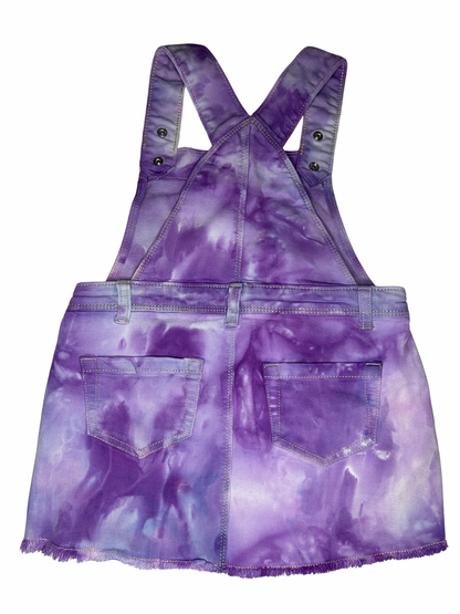 OOAK | Water Color Purple Skirt Overalls | Size 4T