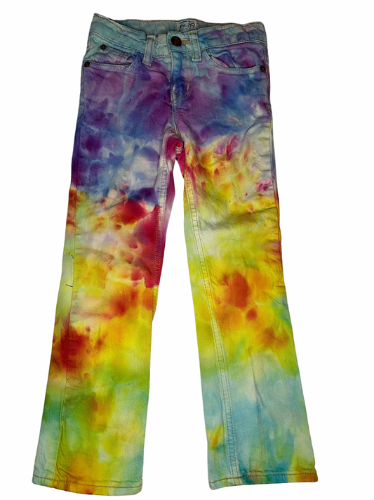 OOAK | Rainbow Water Color Jeans | Size 6