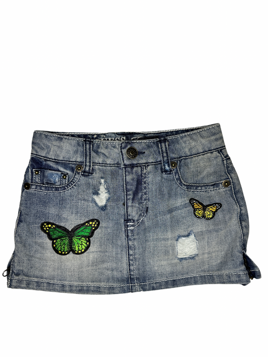 OOAK | Distressed Butterfly Patch Skirt | Size 3T