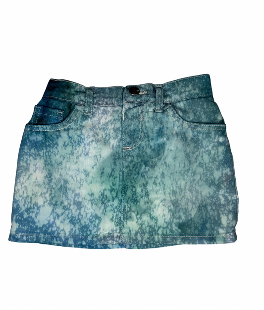 OOAK | Blue Acid Wash Skirt | Size 4T